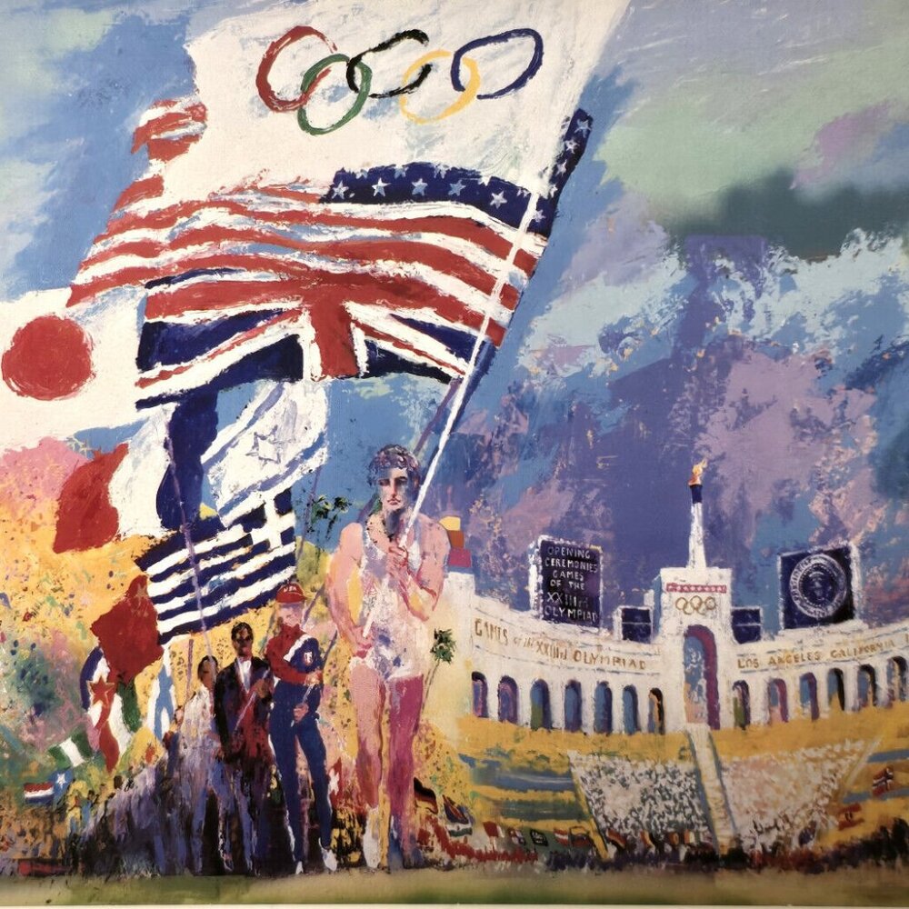 Opening Ceremonies XXIII Olympiad 1984 PROMOTIONAL CARD BY LeROY NEIMAN